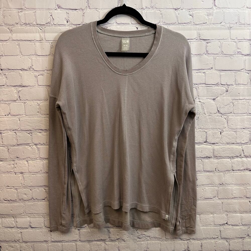 Mountain Hardwear Waffle Knit Thermal Long Sleeve Shirt Brown Women’s Medium
